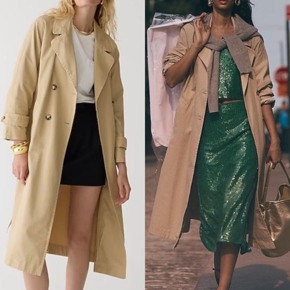 J. Crew Relaxed heritage trench coat in chino Light Khaki NEW BT324 - Picture 11 of 12